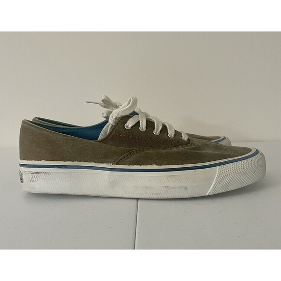 Men's Sperry Top-Sider STRIPER Sneakers Canvas Olive/Tan 0563148 Size 8.5M - Picture 3 of 7